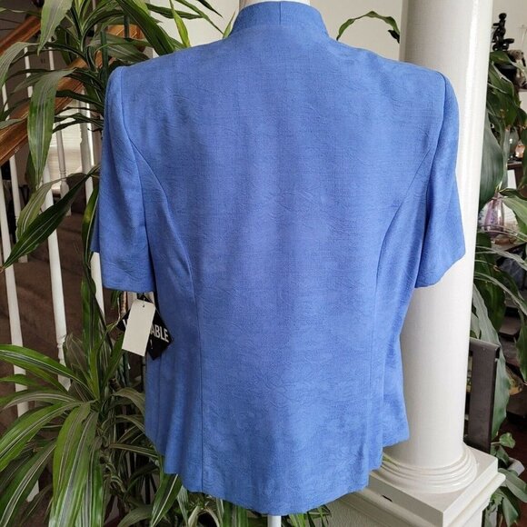 Vintage Sz 14W Lady Dorby Blouse Button Front Mature Modest Church Shoulder Pads - Picture 4 of 11